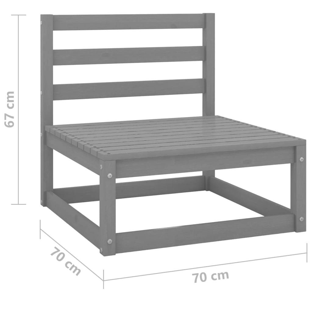 vidaXL Loungesofa Gartensofa 2-Sitzer Grau Massivholz Kiefer, 1 Teile