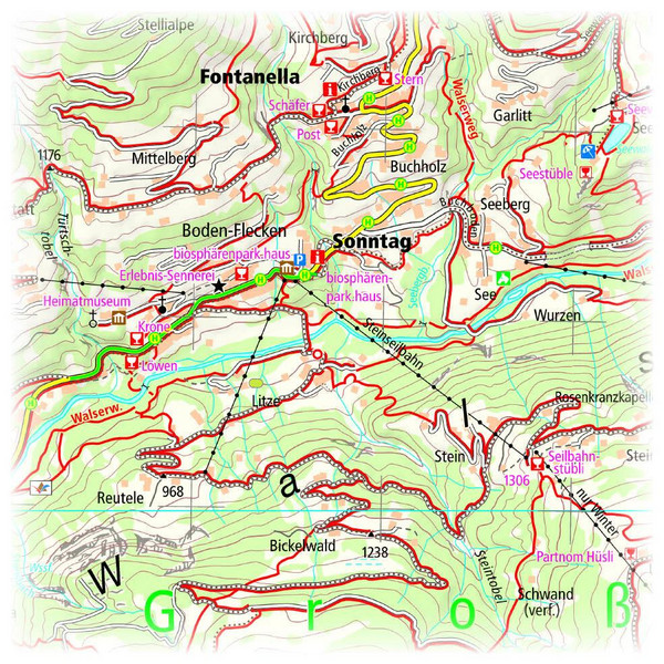 Bregenzerwald, Großes Walsertal, Nagelfluhkette Wander- und Radkarte 1 : 35 000 - Wanderkarte