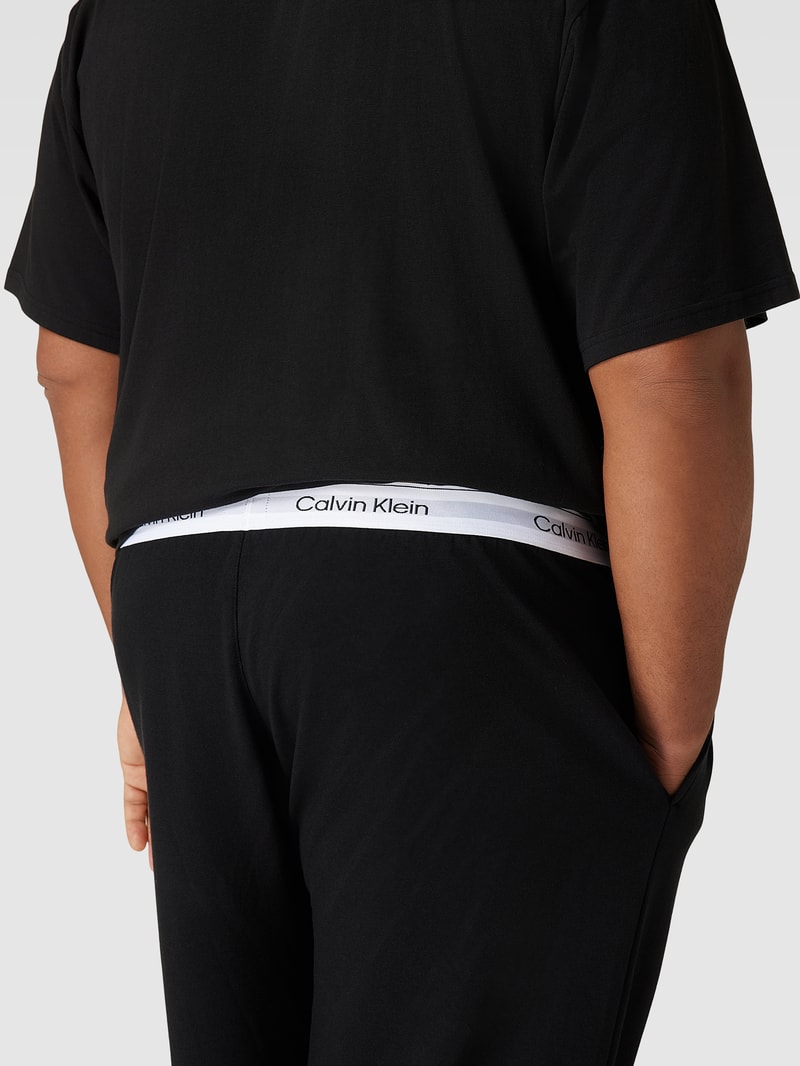 PLUS SIZE Sweatpants mit Logo-Bund Modell 'Jogger' in schwarz