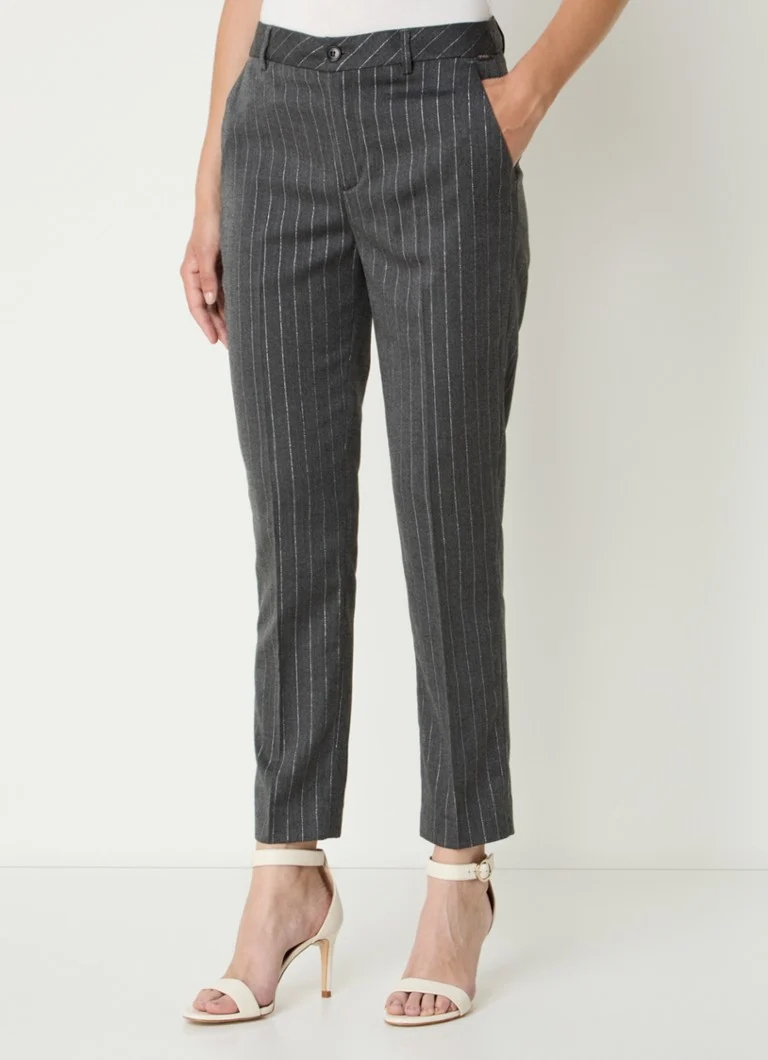 Pantaloni chino affusolati a vita alta Liu Jo Diamond con inserti in lurex