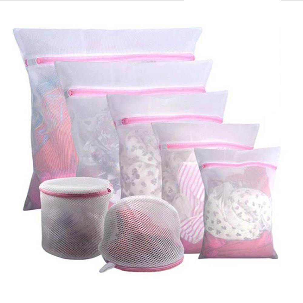 aikidio Wäschenetz 7teiliges Wäschesack-Set Pink Zip Wäschesack Wäschesack,(7-St)