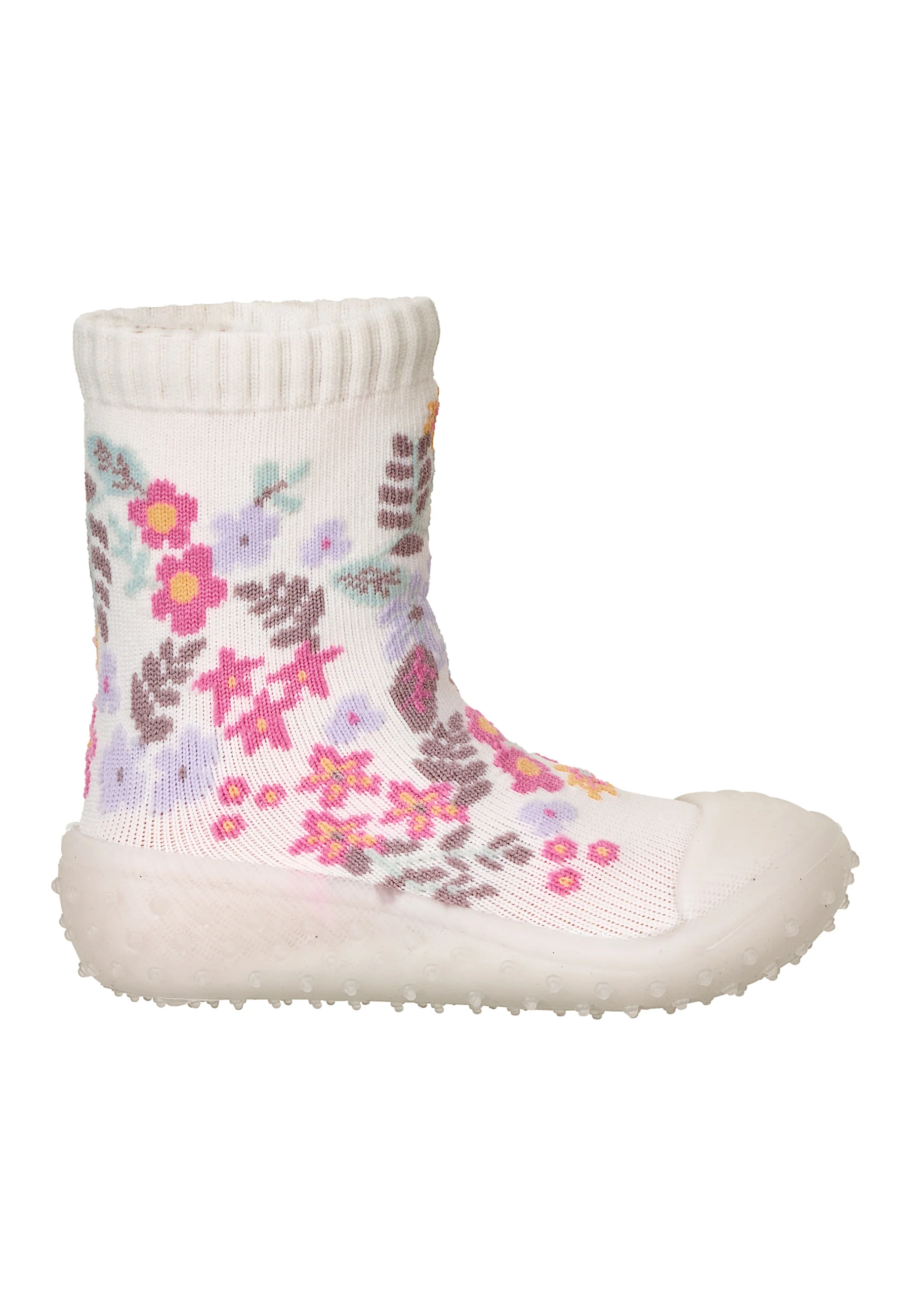 Adventure socks mit Motiv Blüten in ecru
