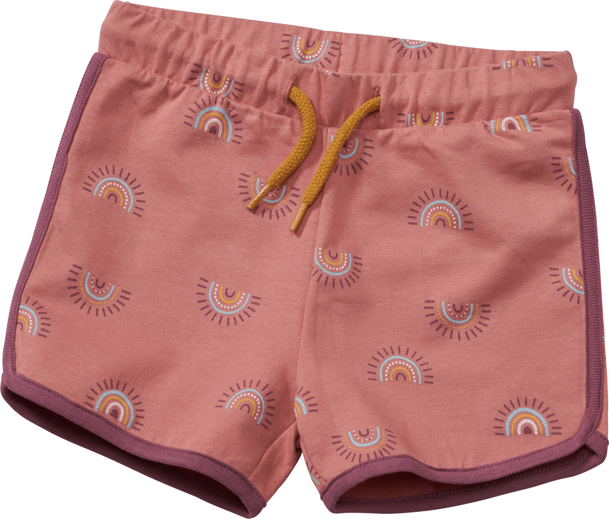 Shorts mit Regenbogen-Muster & Stretch, rosa , Gr. 104, 1 St