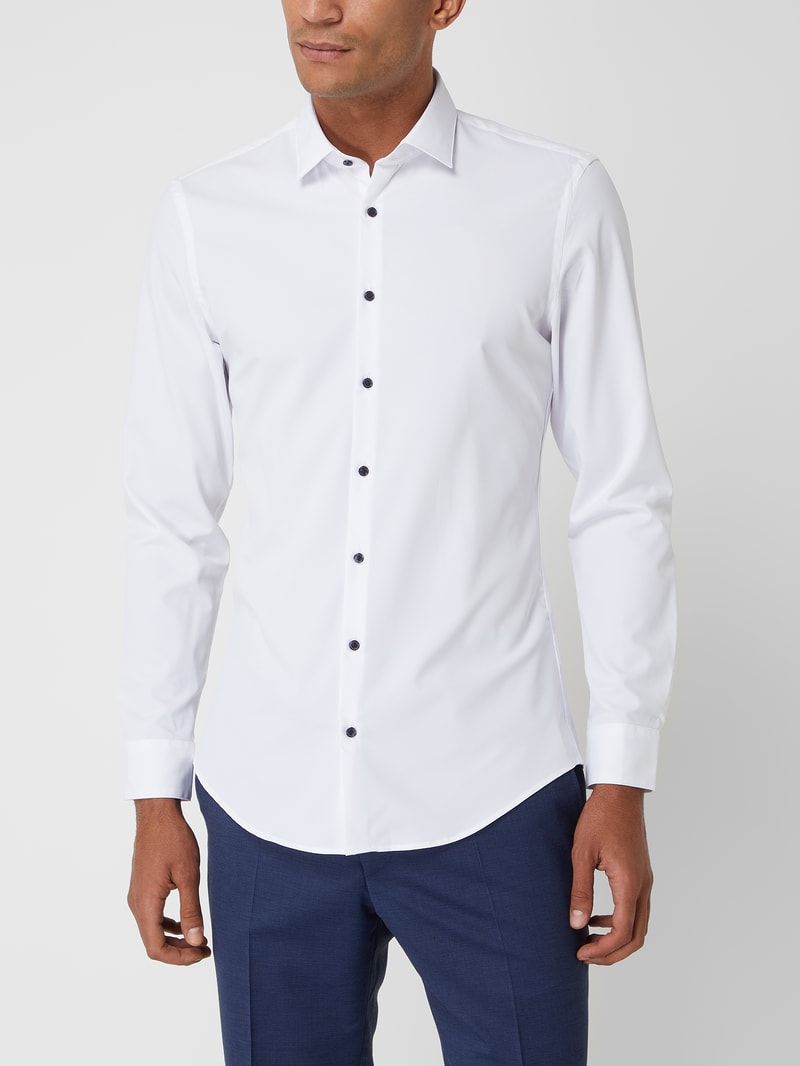 Super Slim Fit Business-Hemd mit Stretch-Anteil in weiß
