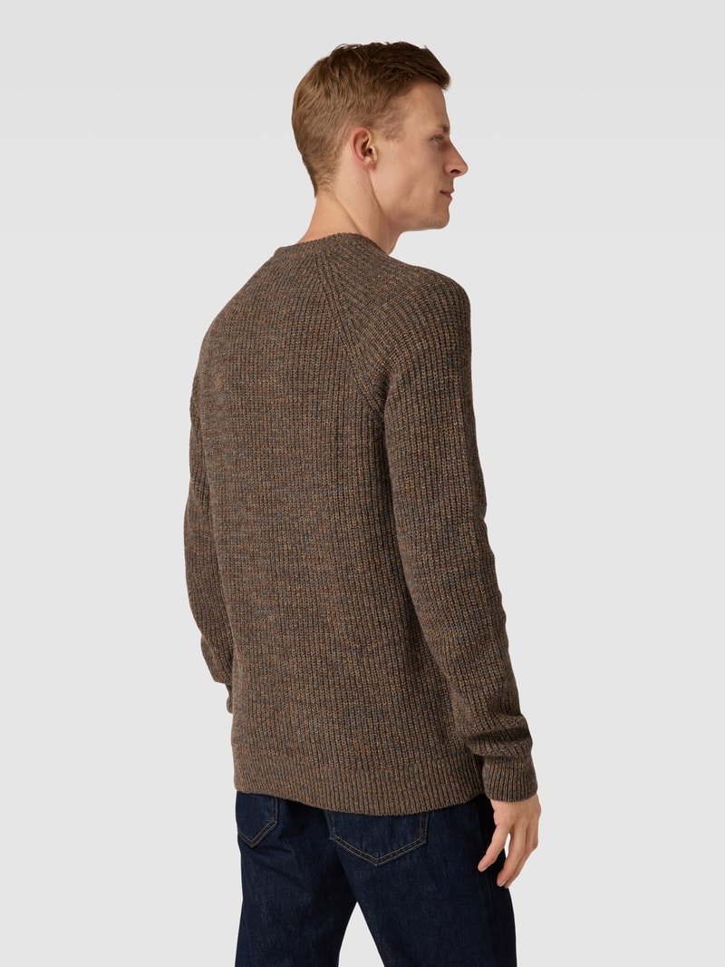 Strickpullover aus Wolle mit Rundhalsausschnitt in sand