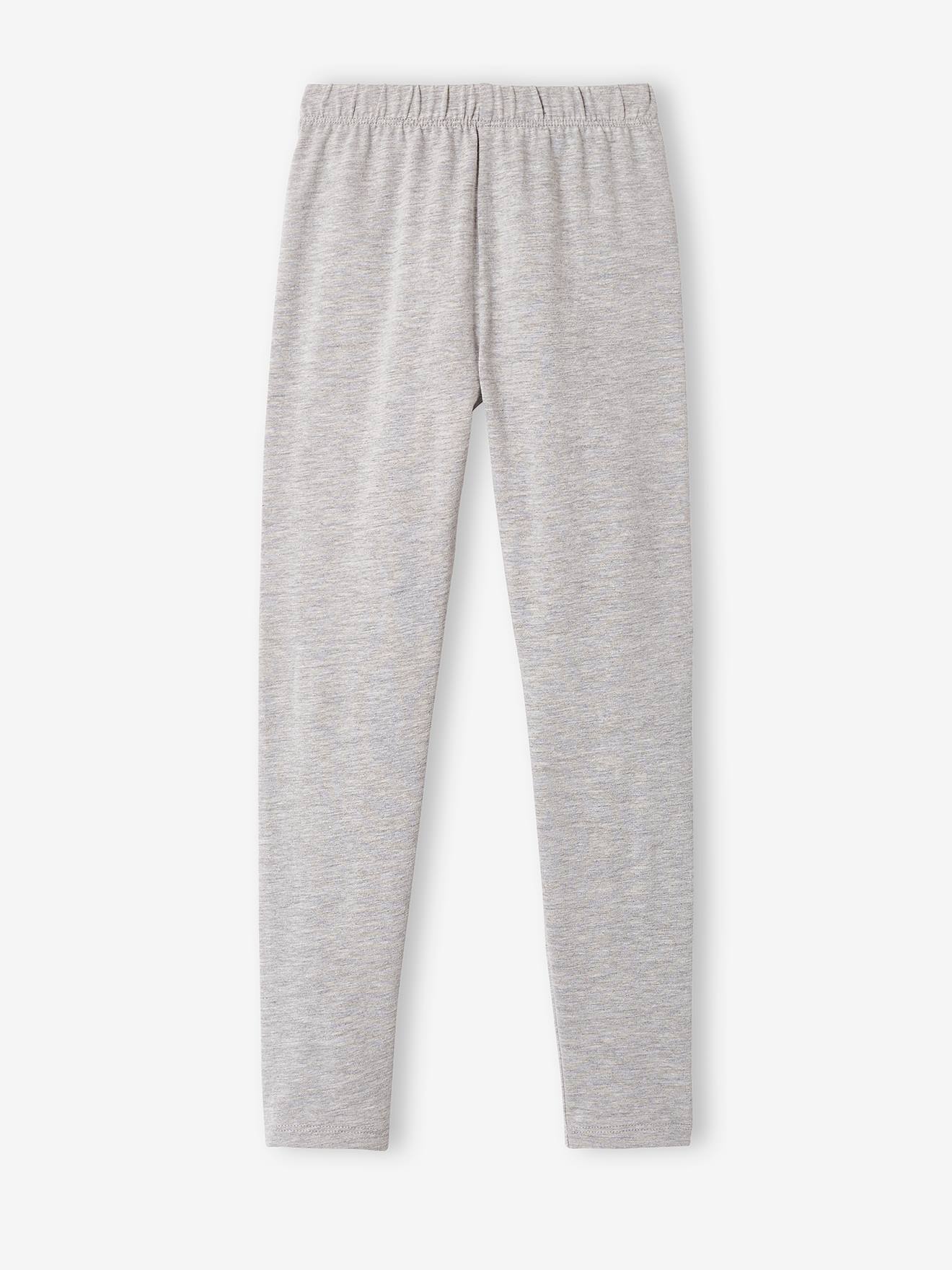 Vertbaudet 2er-Pack Leggings für Mädchen BASIC Oeko-Tex - schwarz+grau meliert