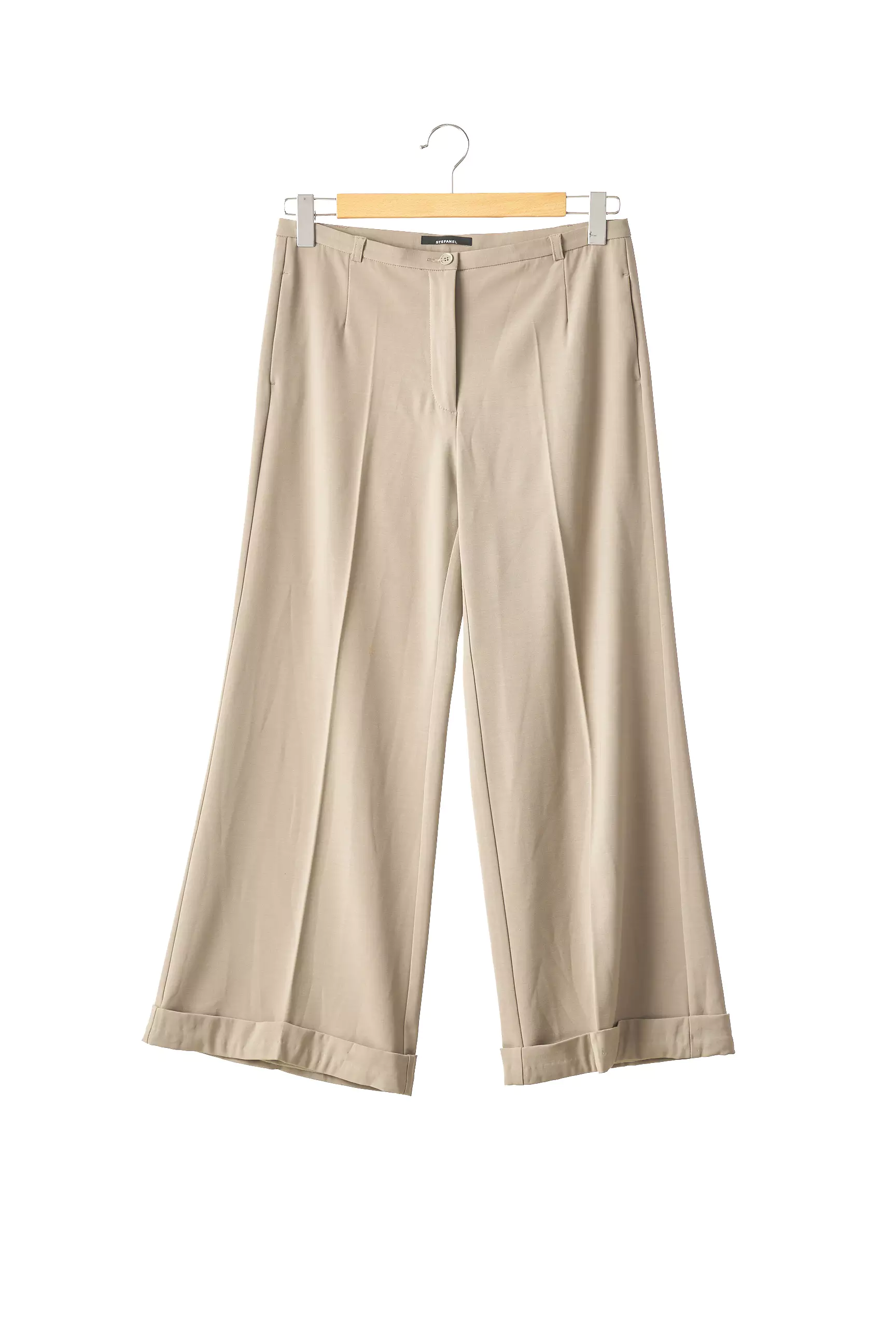 Stefanel Pantalons Larges Femme couleur beige