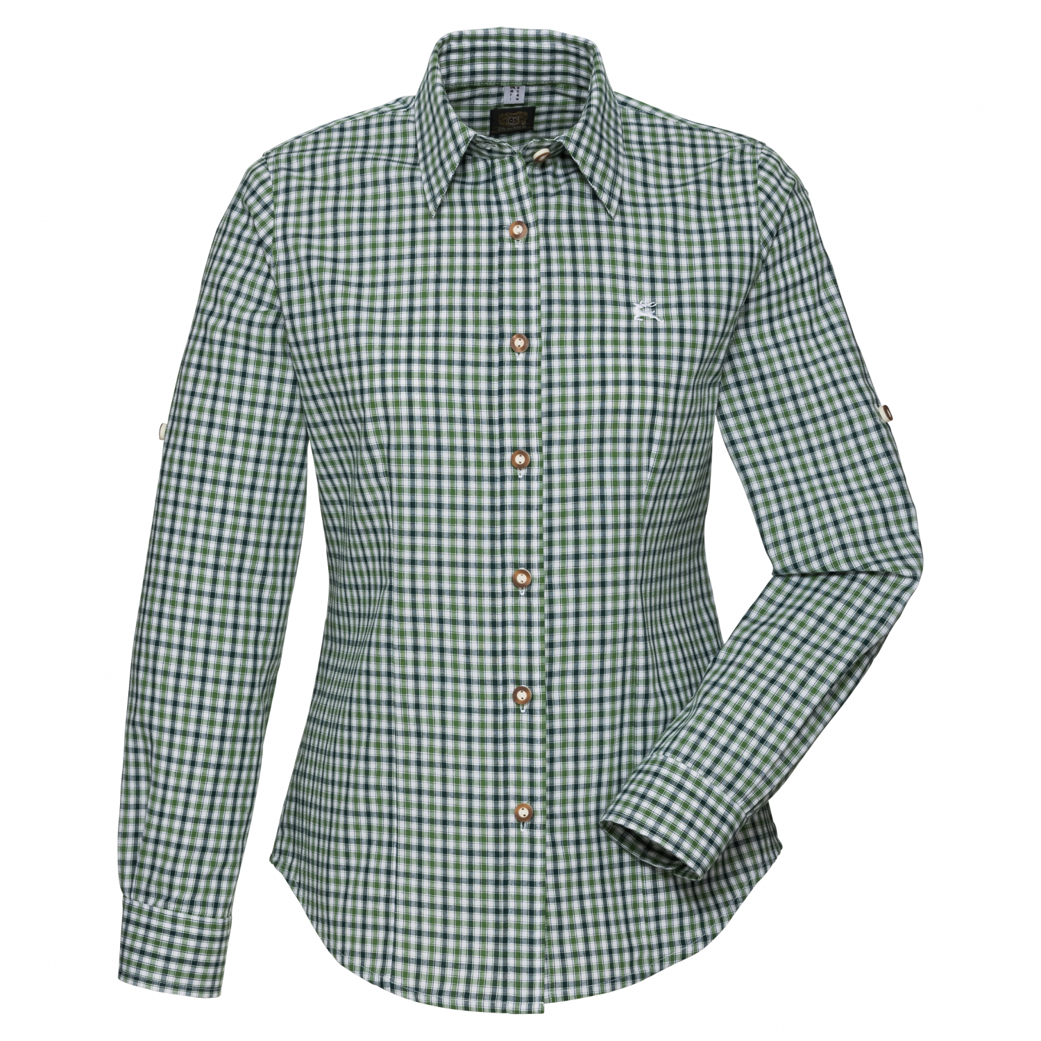 OS Trachten Damen Bluse (kariert, mit Stickerei)