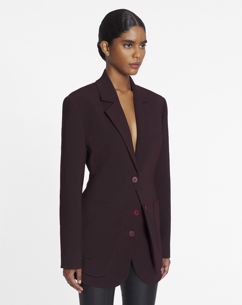 VESTE CEINTRÉE À SIMPLE BOUTONNAGE