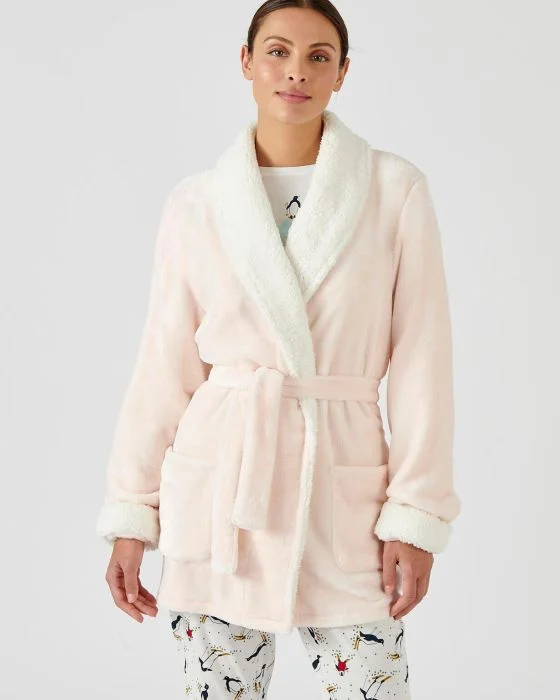 Robe de chambre courte maille moelleuse Thermolactyl