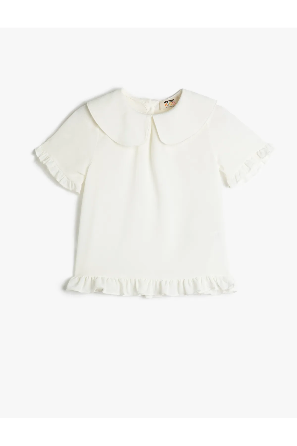 Koton  Baby-Kragenbluse mit Rüschen, kurzen Ärmeln