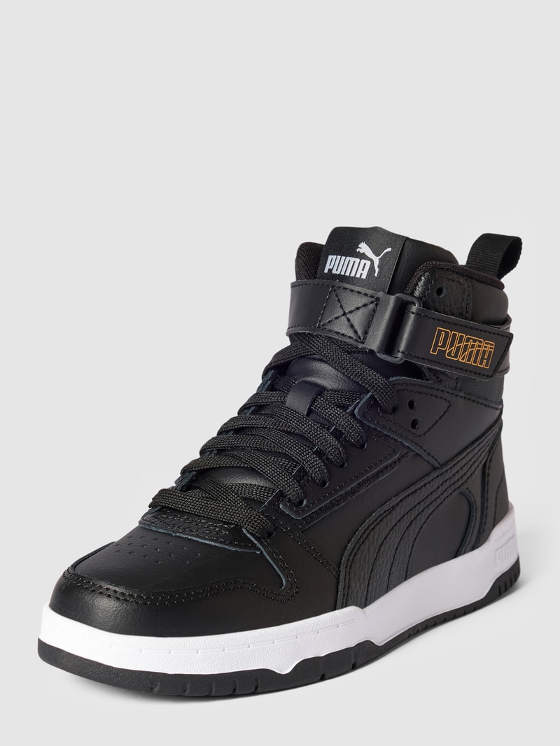 High Top Sneaker aus Leder-Mix Modell 'GAME' in schwarz