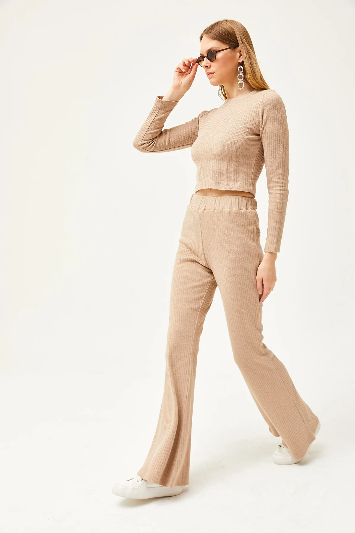 Olalook  Damen-Steinoberteil, bauchfreie Bluse, Hose, spanische Strumpfhose, Kapuzenanzug TKM-19000262