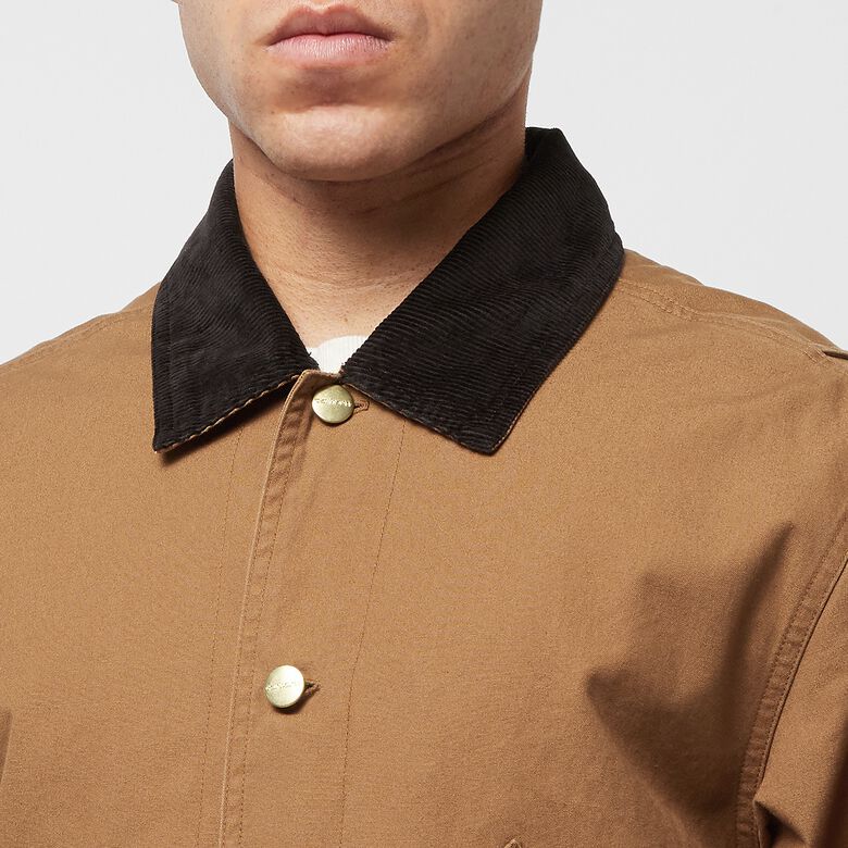 Carhartt WIP Heston Jacket hamilton brown/cherry heavy stone wash