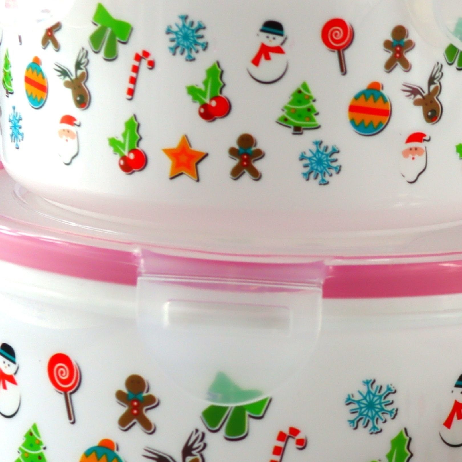 Plentyfy Frischhaltedose Weihnachtsbox, Polypropylen, (Set, 5-tlg., 5 tlg), klickverschluss auslaufsicher luftdicht