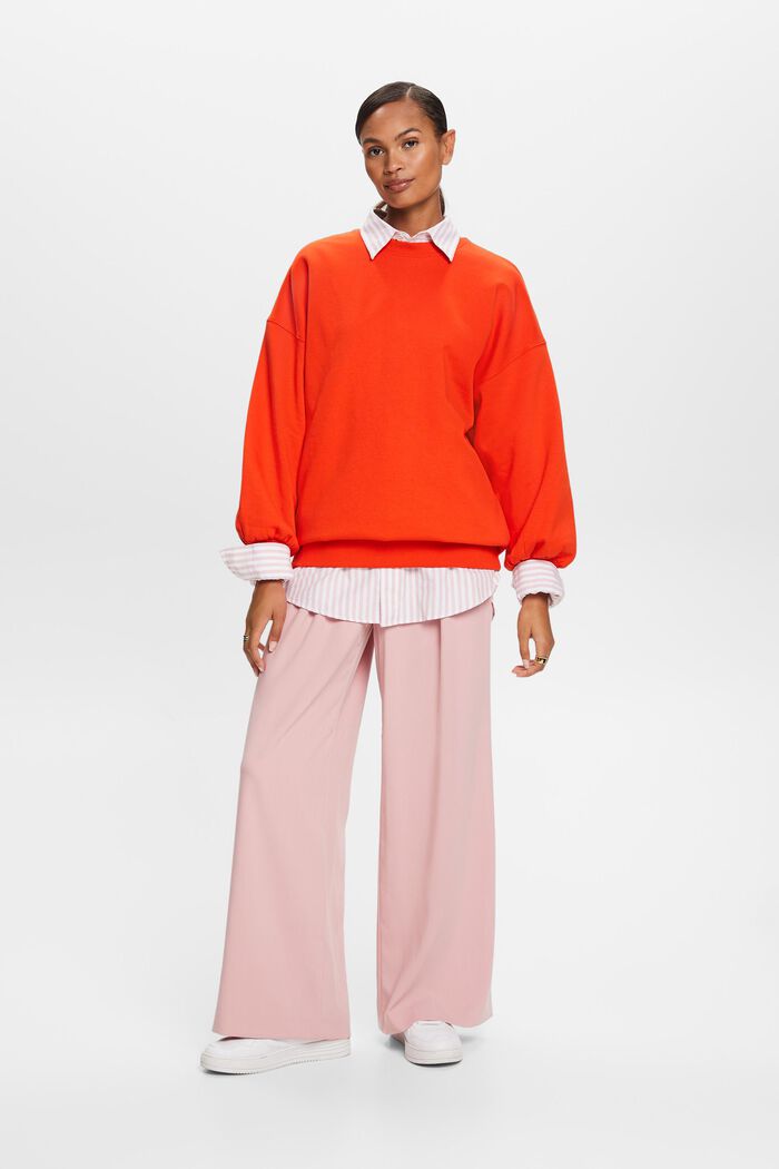 Fleece-Sweatshirt mit Rundhalsausschnitt