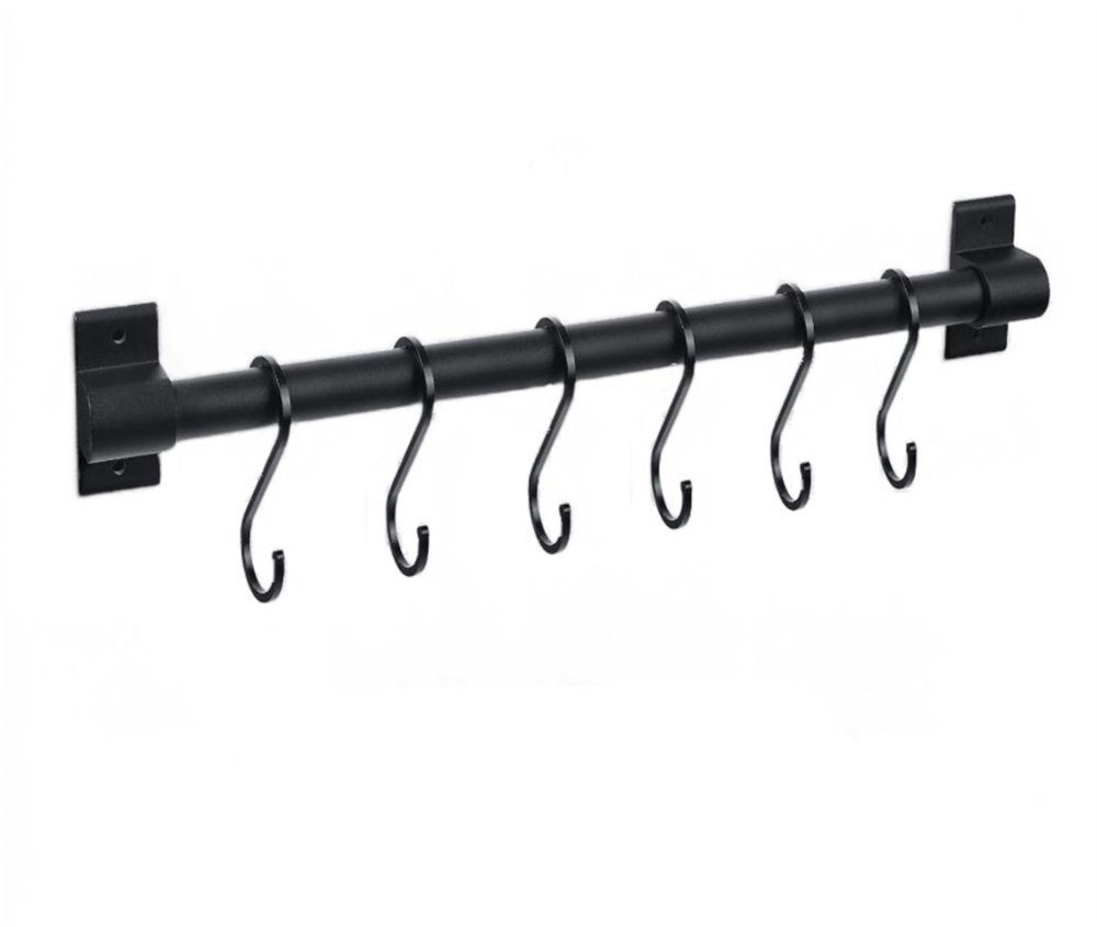 SOEKAVIA Wandhaken Handtuchhalter, Wandhalter mit abnehmbarem S-Haken, schwarz matt
