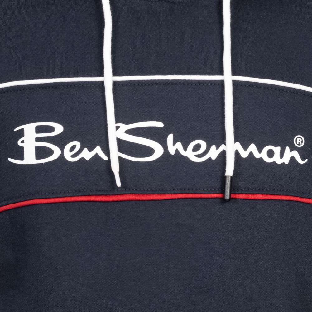 BEN SHERMAN Two Colour Panel Herren Hoodie 0067811-NAVY