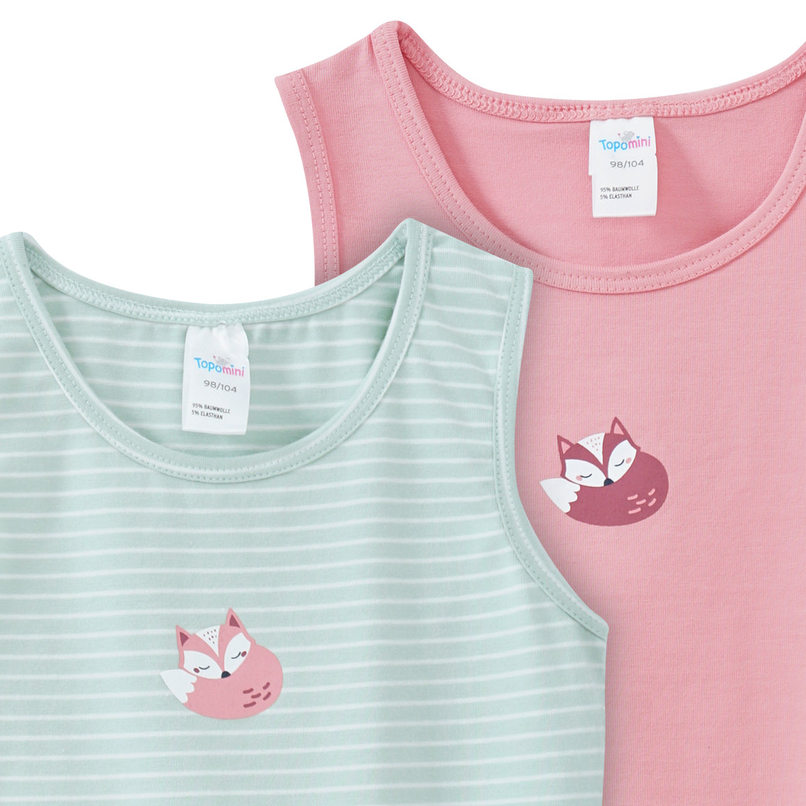 2 Baby Unterhemden in verschiedenen Dessins