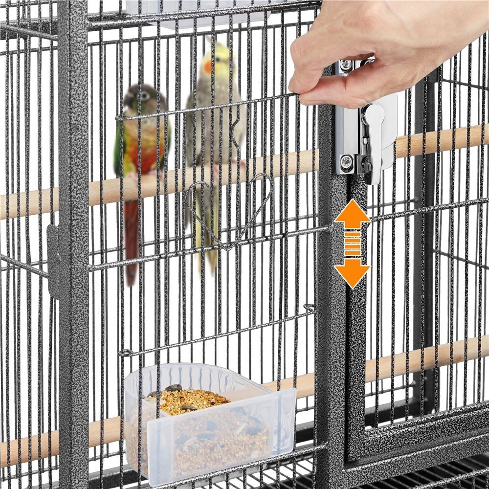 Yaheetech Vogelkäfig, Vogelvoliere Vogelhaus mit Rollen für Nymphensittiche