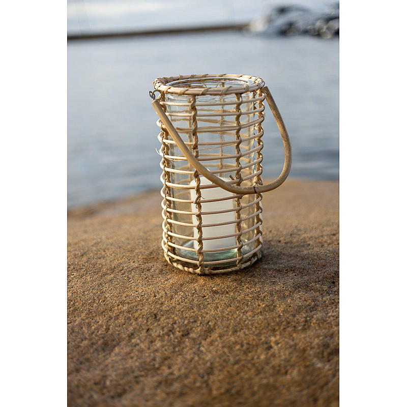 Home Lykt Stockholm 18 x 30 cm rattan/glass