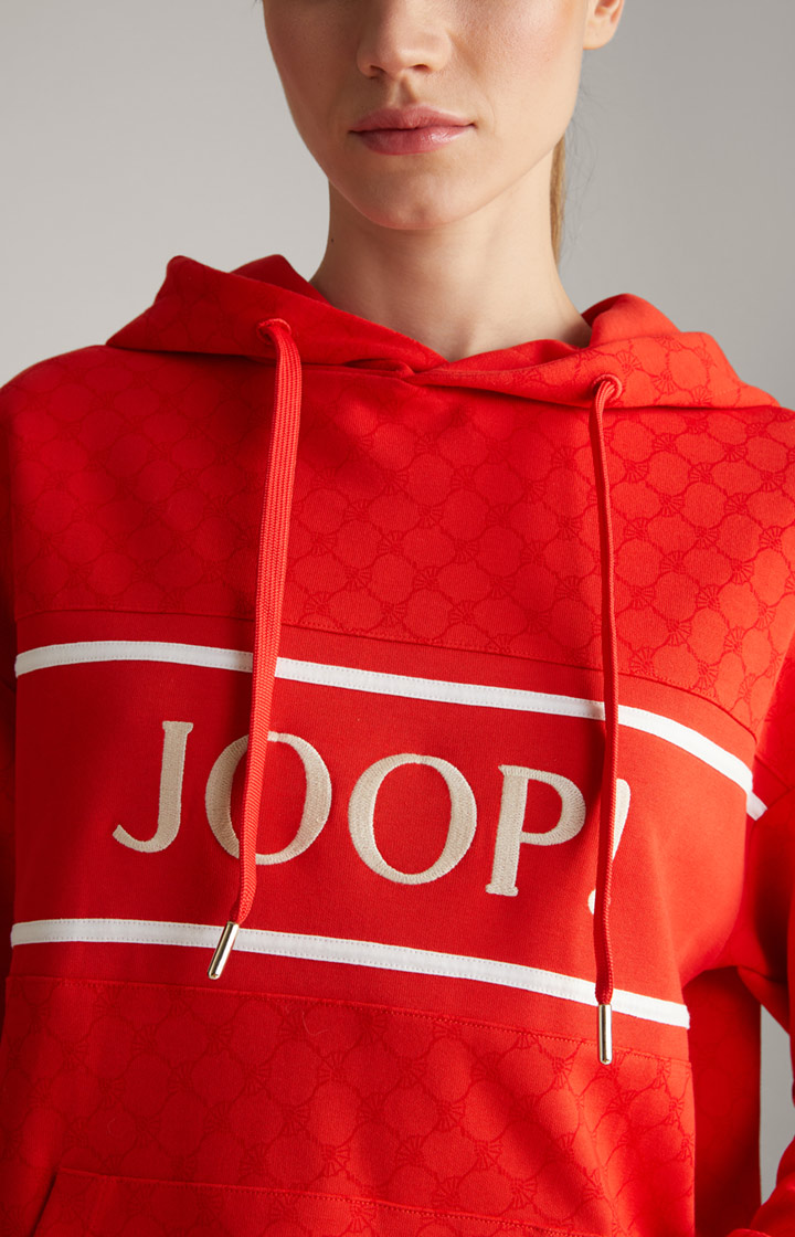 Hoodie in Rot gemustert