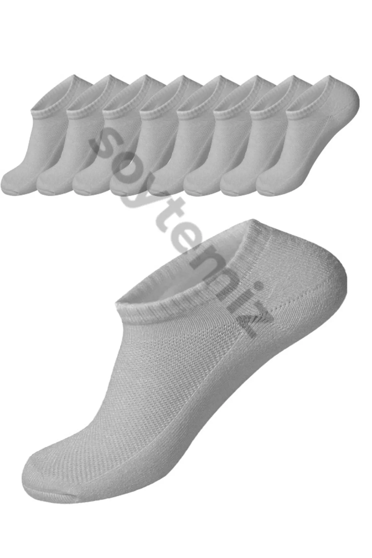 SOYTEMİZ  Unisex-Sportsocken aus grauer Baumwolle, 8 Paar