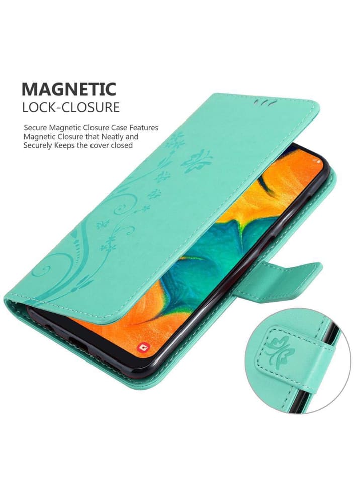 cadorabo Hülle für Samsung Galaxy A20 / A30 / M10s Blumen Design in FLORAL TÜRKIS günstig kaufen onesize