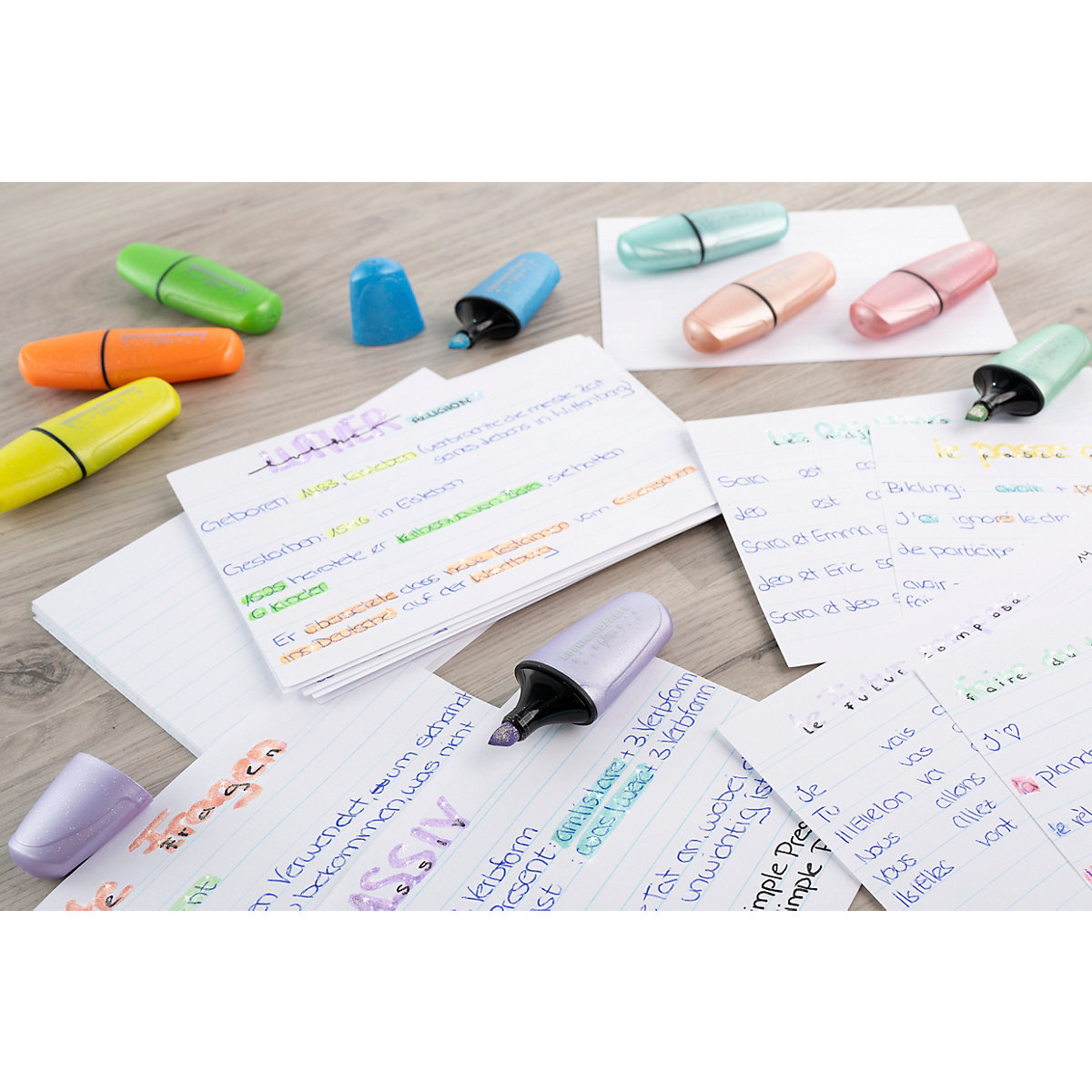 Textmarker Neon Glitzer, 5 Farben