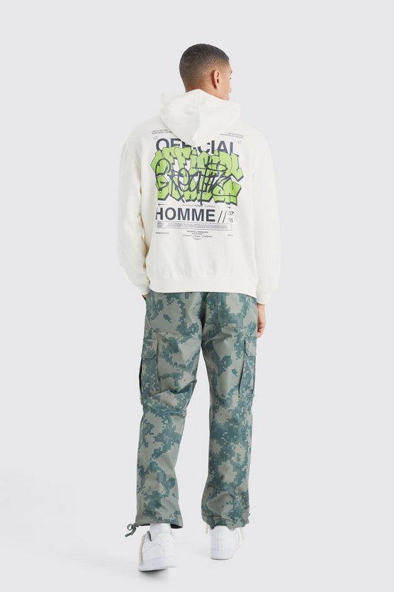 Oversize Hoodie mit Graffiti-Print