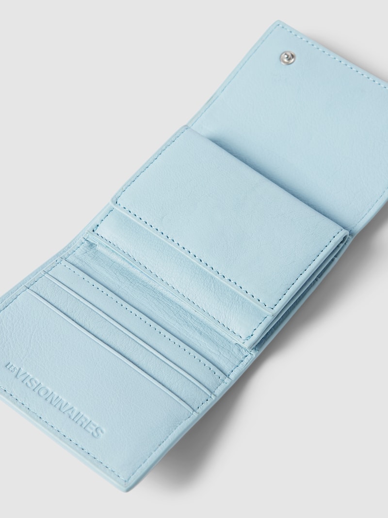 Portemonnaie mit Label-Detail Modell 'MELE SILKY' in hellblau
