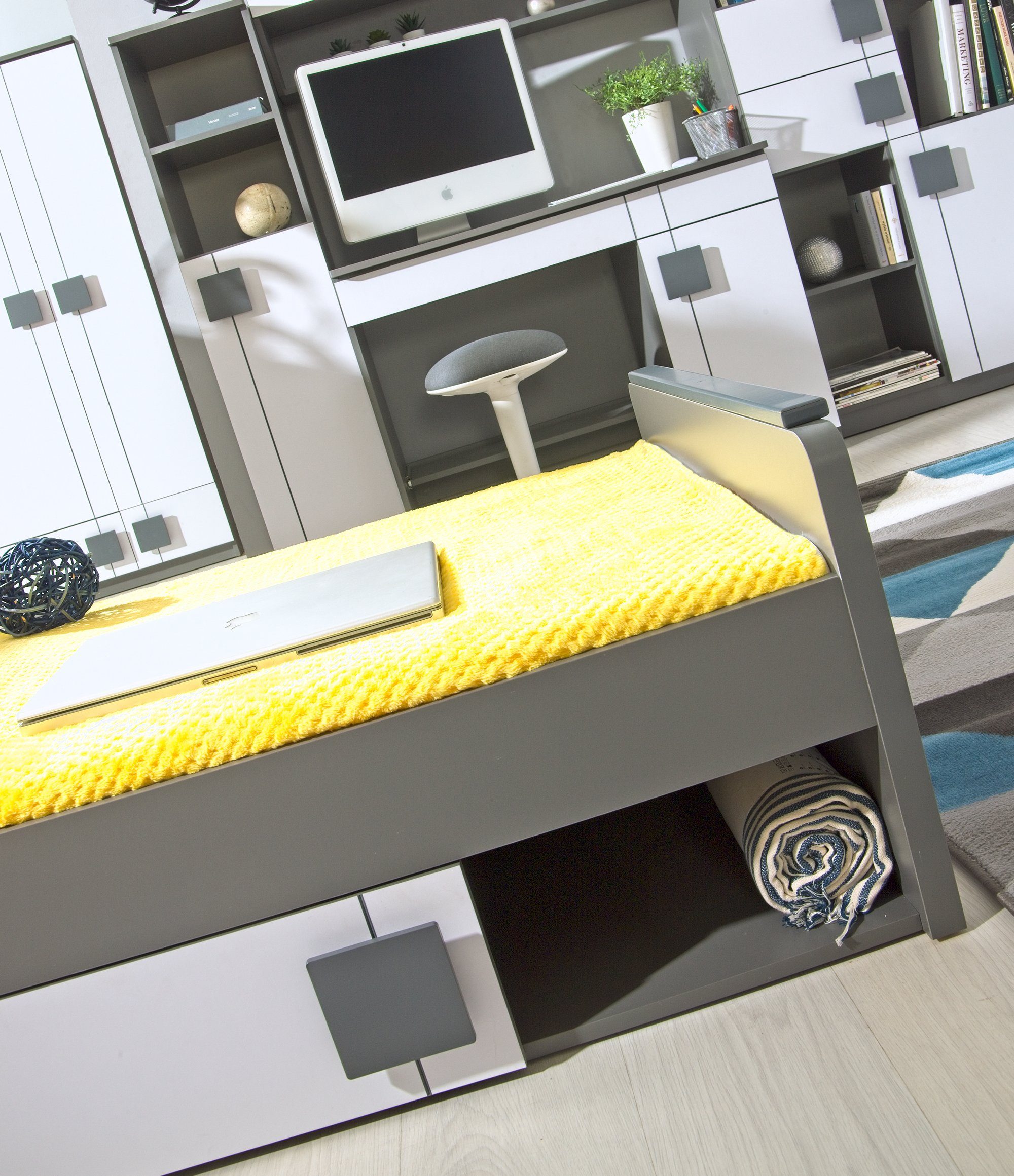 möbel-direkt.de Jugendzimmer-Set Gumi, (Komplett Set, 8-St., in verschiedenen Zusammenstellungen wählbar), ABS laminiert, MDF