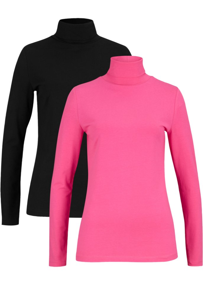 Langarmshirt mit Rollkragen (2er Pack)