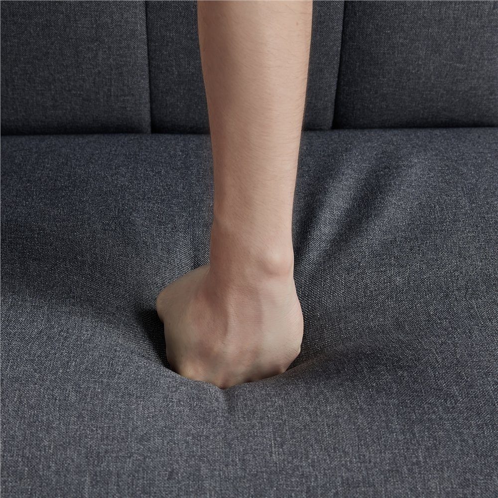Yaheetech Schlafsofa, Klappsofa mit Schlaffunktion 3-Sitzer Sofa fürs Wohnzimmer