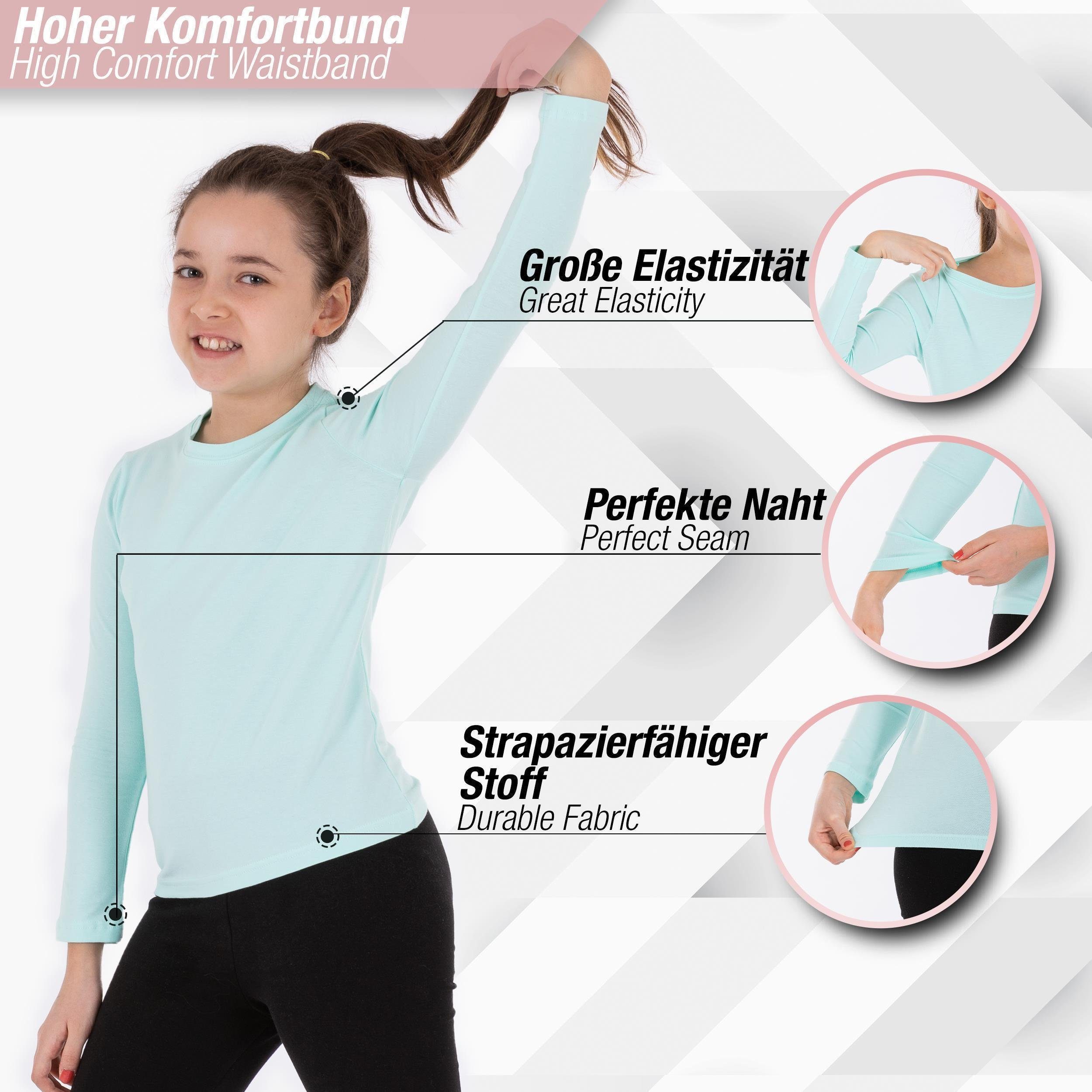LOREZA Unterhemd 3er Pack Kinder Mädchen Langarmshirts Unterhemden Body Shirt (Set, 3-St)