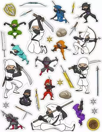 Mein Ausmalstickerbuch: Ninjas