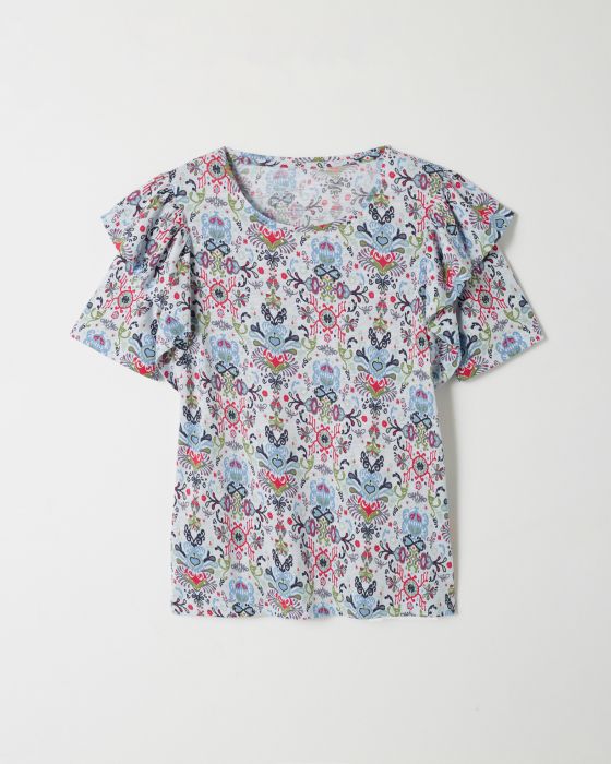 Tee-shirt manches papillon volantées