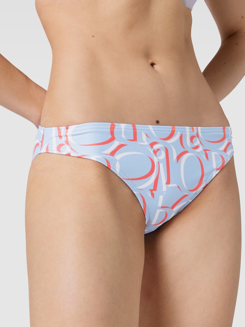 Bikini-Hose mit Allover-Muster Modell 'Marinha' in hellblau