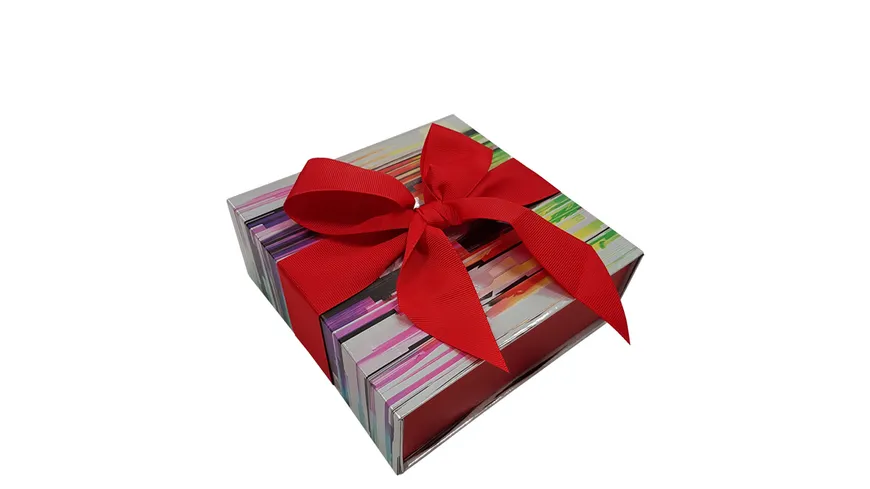 TRUBA Box midi mit Schleife GRAFITTI rot