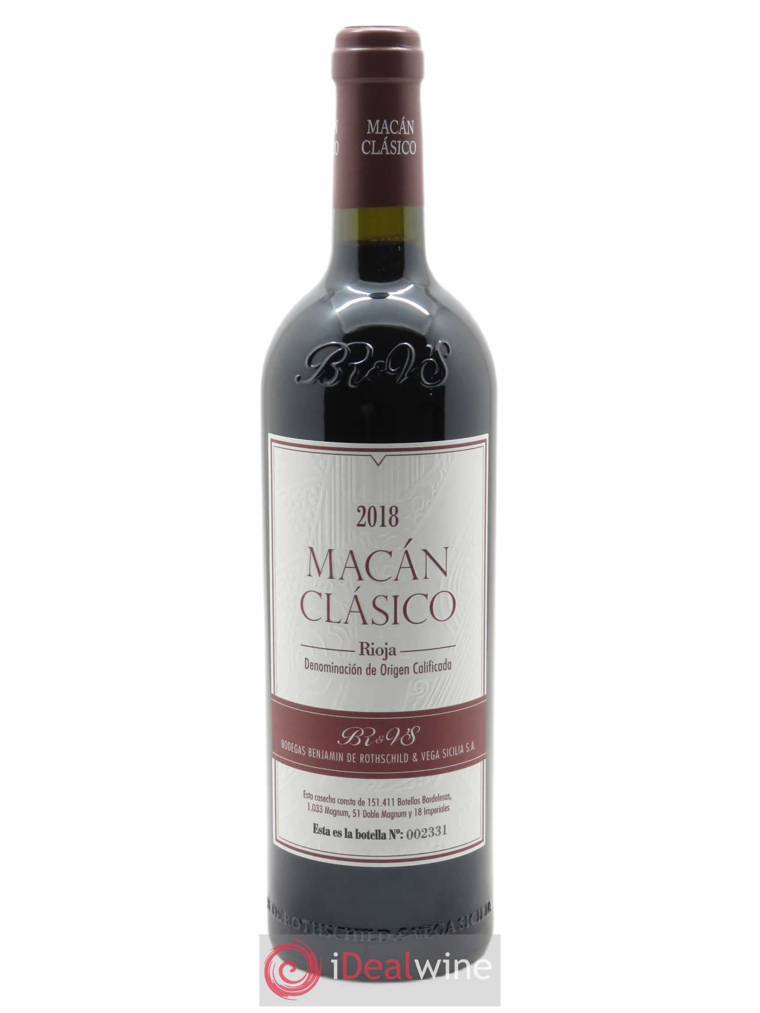 Rioja DOCa Macan Classico Benjamin de Rothschild & Vega Sicilia S.A  2018 - Lot de 1 Bouteille