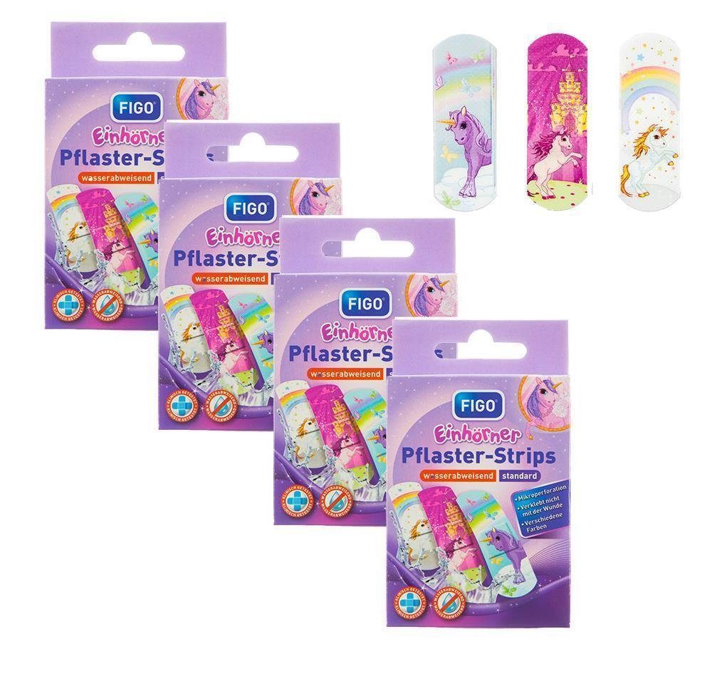 FIGO Fixierpflaster 100 Stück FIGO Kinderpflaster Einhörner 10 Packungen + 1 Notizblock