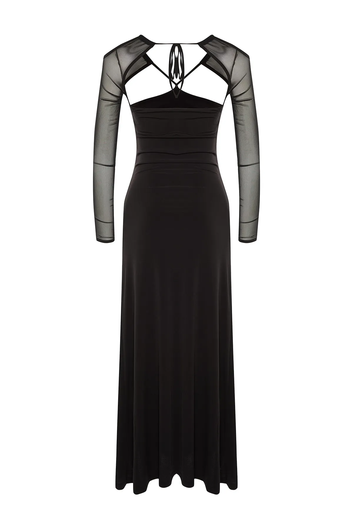 Trendyol Collection  Black Edition – Elegantes Abendkleid mit schwarzem Kragen und Details TPRAW23EL00315