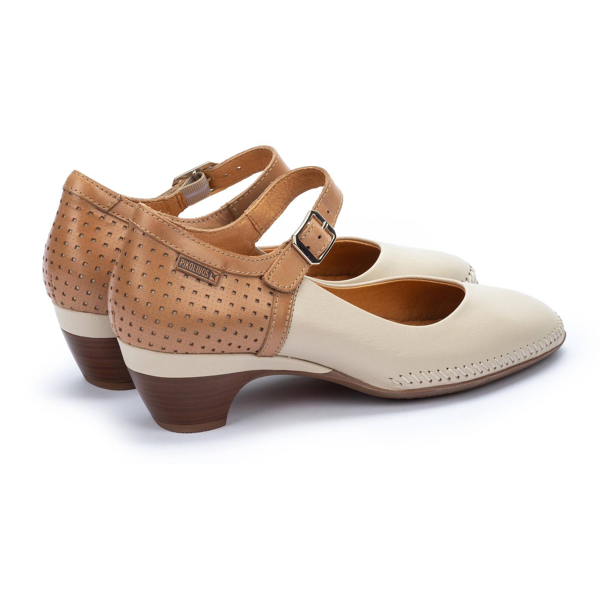 Buty damskie z boczną klamrą - KOŚĆ SŁONIOWA