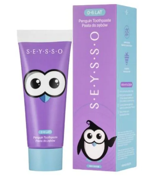 SEYSSO Kids Penguin Malina 0-6 l - паста за зубе 75 ml
