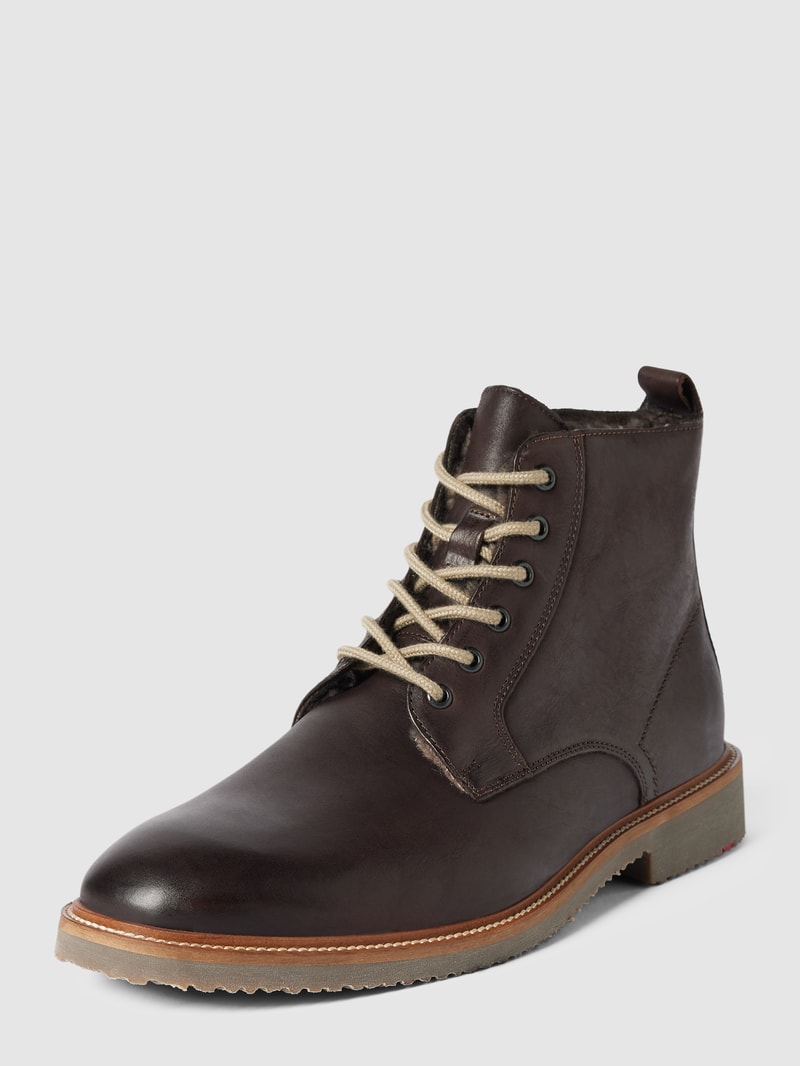 Schnürboots aus Leder Modell 'DARWIN' in dunkelbraun