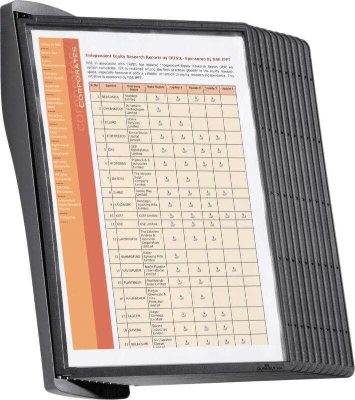 DURABLE Sherpa Sichttafelsystem 10 Flächen DIN A4 Kunststoff Schwarz