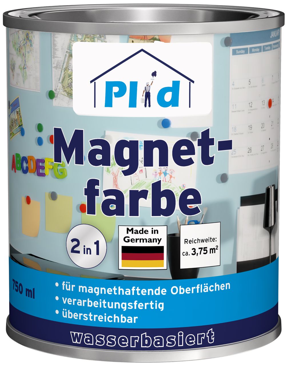 Plid Premium Magnetfarbe Magnet Magnetlack Magnetwand Anthrazit