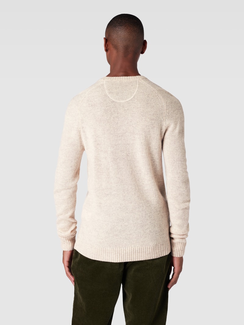 Strickpullover aus Lammwolle Modell 'TANGUY' in beige meliert