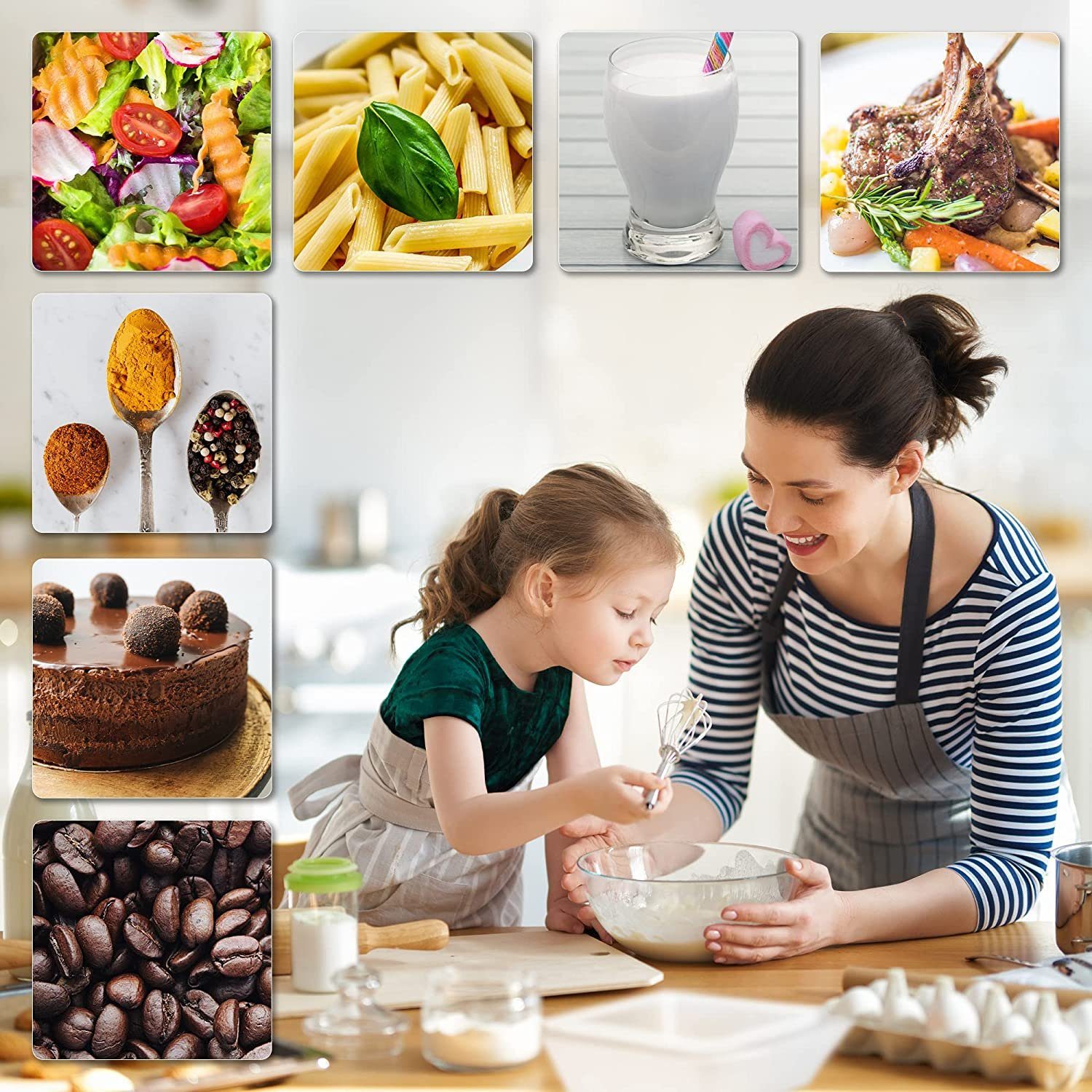 Duronic Küchenwaage, KS100 WH Küchenwaage, 5 kg Digitalwaage mit 1,2 L Schüssel
