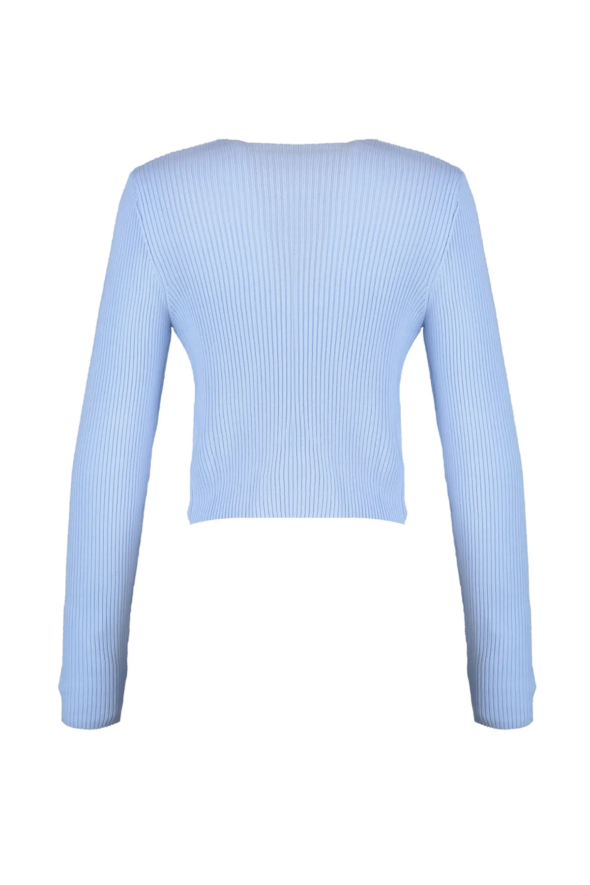 Trendyol Collection  Hellblaues Strickset mit Bluse und Cardigan zum Binden TWOSS21HI0002
